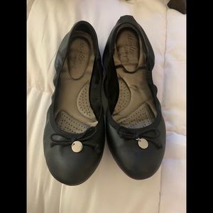 Black Ballet Flats Size 9W